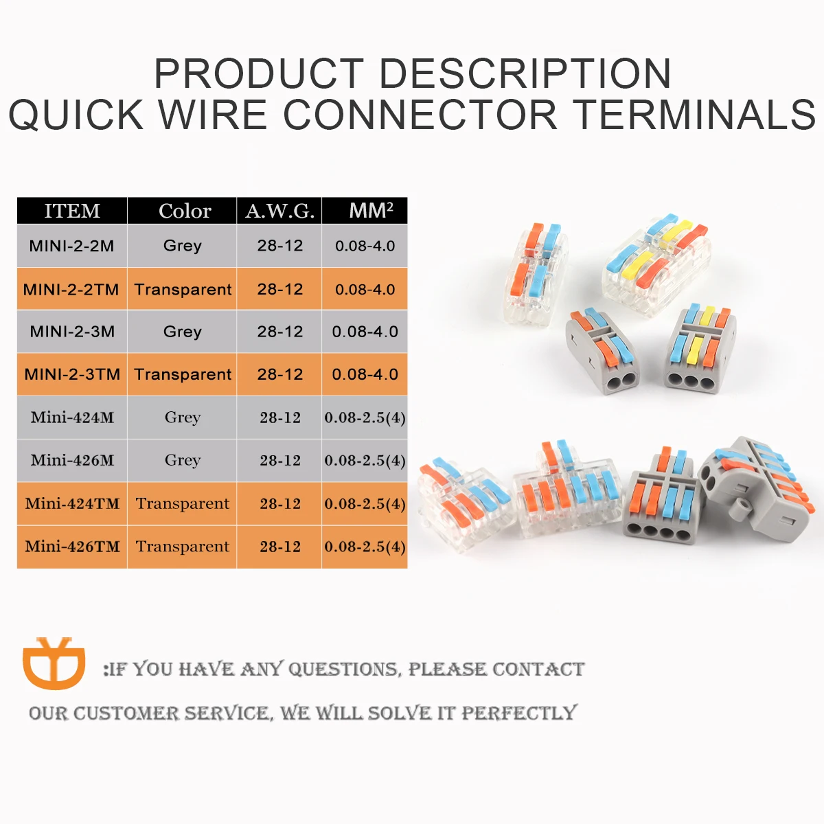 Mini TYPE Butt&Splitter Quick Connectors Compact Conductor Cable Wiring Terminal Block Push-in With Lever For Home DIY Electric