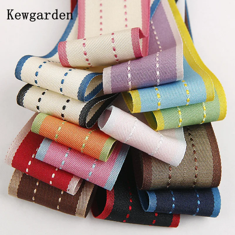 Kewgarden Stripe Denim Fabric Ribbon 1.5\