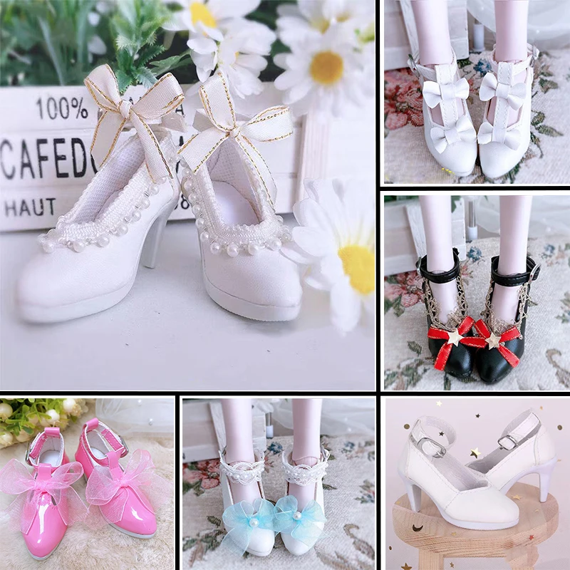 1/3 BJD Shoes Princess Shoes Fashion High Heels 7.5cm Foot Wear 60cm Doll Replacement Shoes Accessories Girl Kids Toy Gift