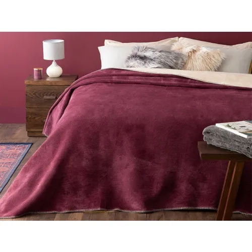 English Home Plain Cotton Single Blanket 150x200 cm Beige-Purple