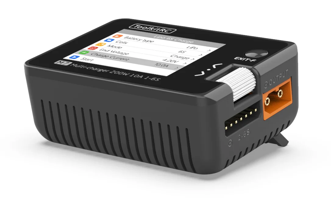 ToolkitRC M7 أداة اختبار المؤازرة 200 واط 10A r و 100 واط محول تيار مستمر الناتج 1-6s متعددة الوظائف شاحن ميزان ذكي ESC موتور Teste