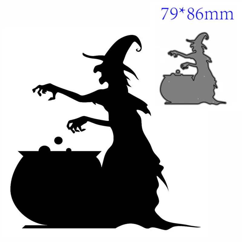 Metal Cutting Dies Cut Mold Halloween witch Decoration Scrapbook Paper Craft Knife Mould Blade Punch Stencils