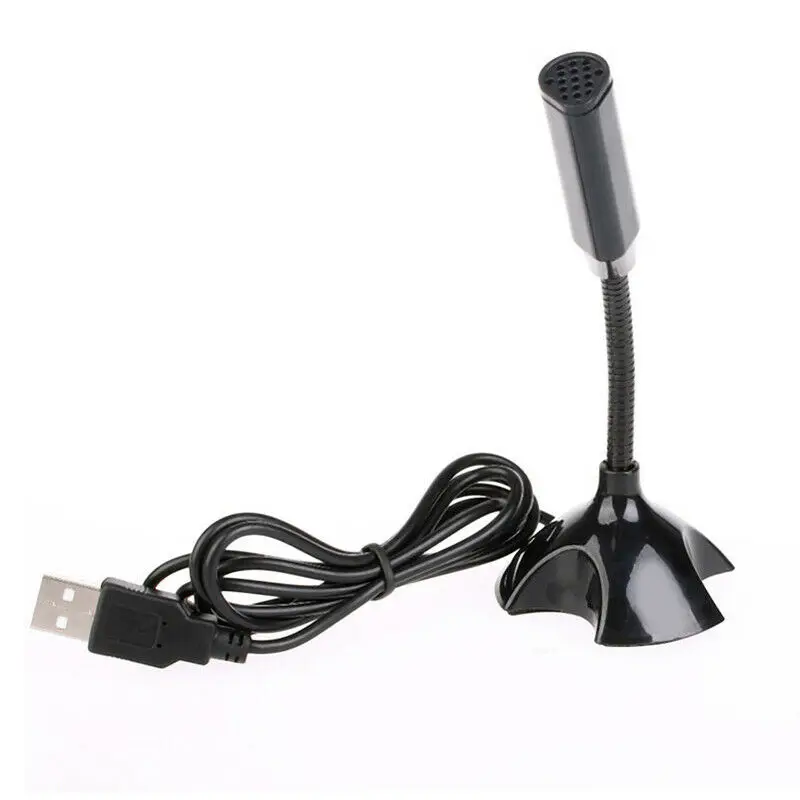 USB Laptop Microphone Voice Mic High Sensitivity Mini Studio Speech Mic Stand With Holder Gaming Conference For Desktop PC