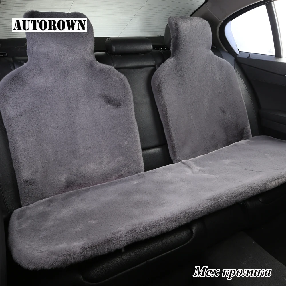 AUTOROWN Artificial Rabbit Fur Car Seat Covers Universal Size Artificial  Automobiles Seat Covers Interior Accessories