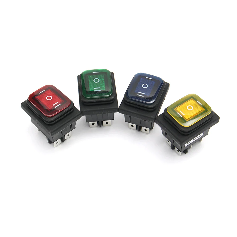 ON-OFF-ON 6 Pins 16A 30A 125V 250V Car Boat Led Light Rocker Toggle Switch Latching Waterproof Three Position Car Accessories