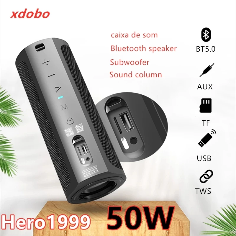 Imagem -04 - Xdobo-alto-falantes Bluetooth Portáteis Coluna de Som ao ar Livre Barra de Graves Profunda Ipx7 Impermeável Subwoofer de Alta Potência 6600mah Power Bank 50w