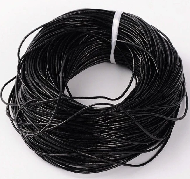 

100M/lot light brown black brown 1mm 1.5mm 2mm wax Round COW Genuine Leather Cord accessories Necklace Rope String Thread g54252