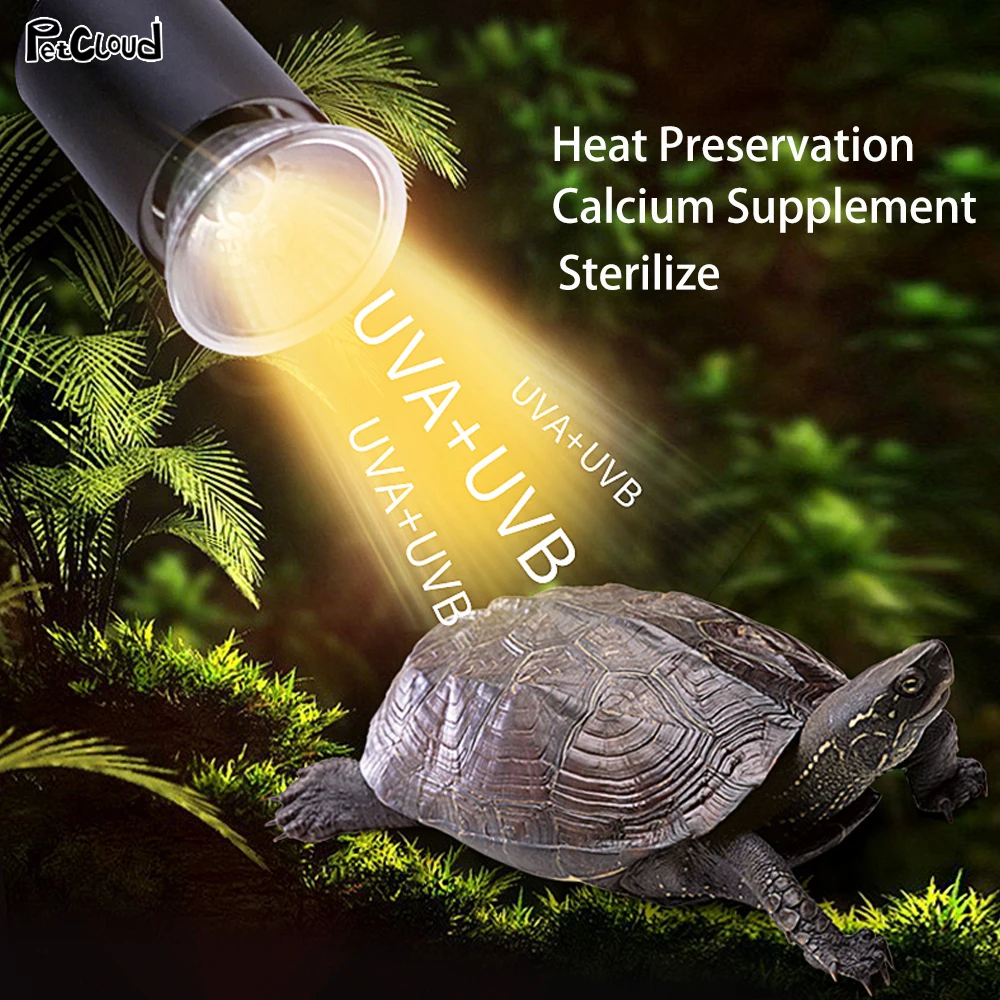 25/50/75W Reptile Lamp Bulb UVA+UVB Turtle Basking UV Light Heating Bulb Calcium Supplement For Amphibian Temperature Controller