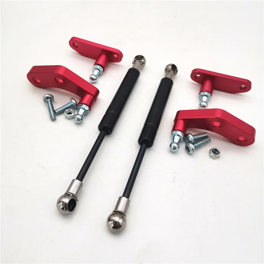 Picture 6: For Can-Am Maverick X3 2017-2020 Black & Red Aluminum Anodized Door Opener Kits
