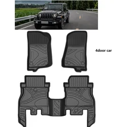 3D Rubber Car Mats Fit For Jeep Wrangler JL 2018 2019 2020 2021 2022 Interior FLoor Mats Carpets