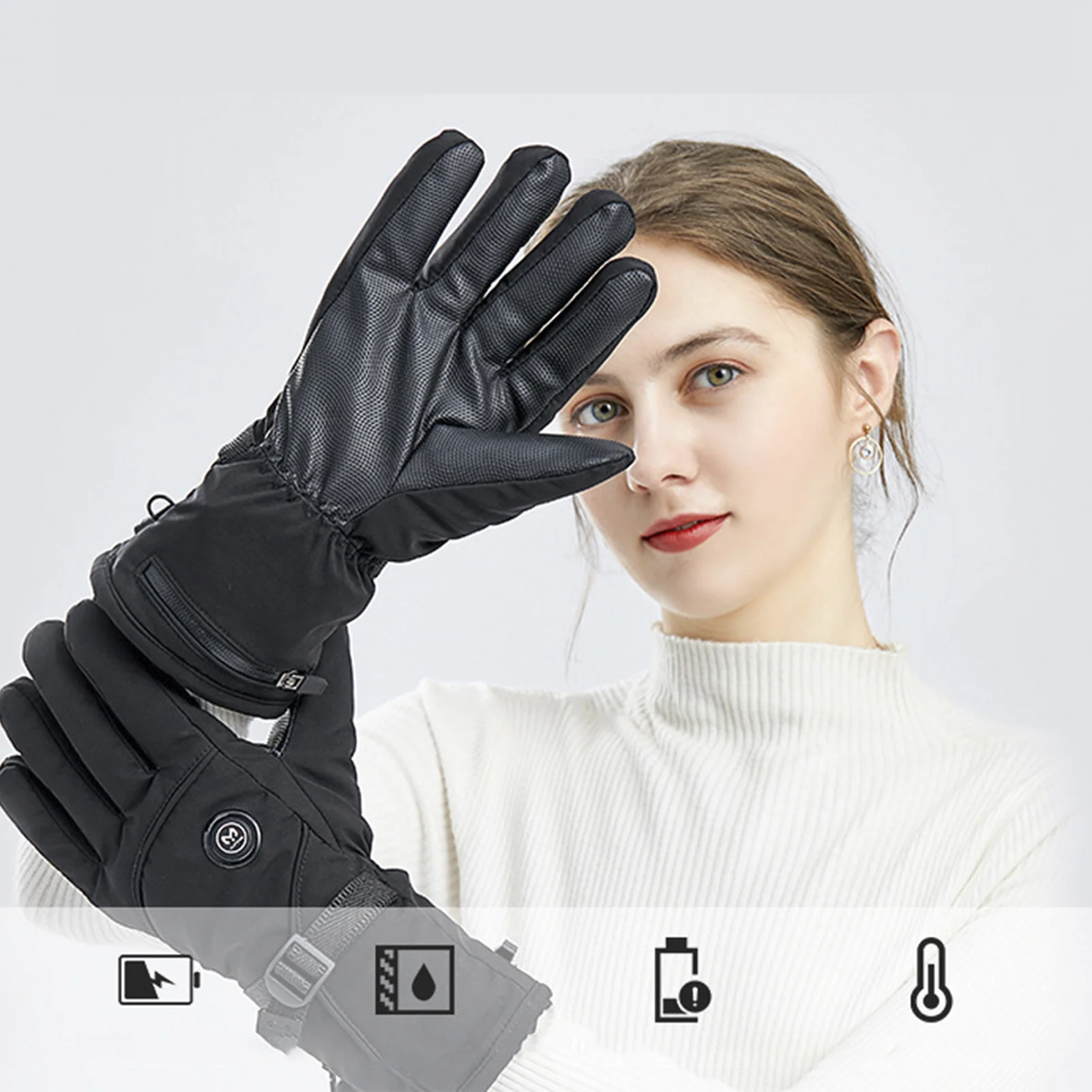 Motorcycles Riding Warm Gloves Heating Gloves Rechargeable Heating Gloves Three-stage Temperature-adjusting