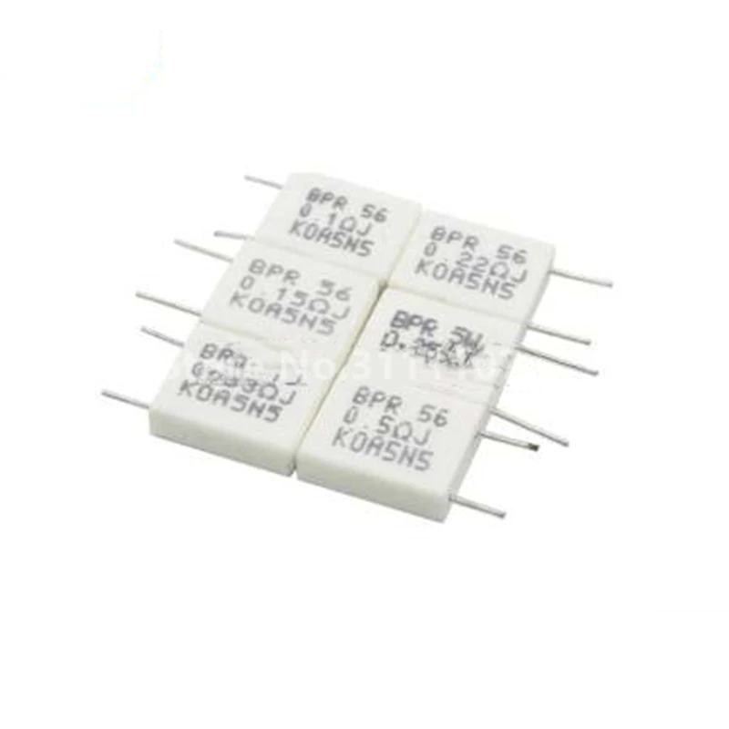 10PCS/LOT BPR56 5W 0.1R 0.1 ohm 5w Non-inductive Ceramic Cement Resistor Wirewound Resistance