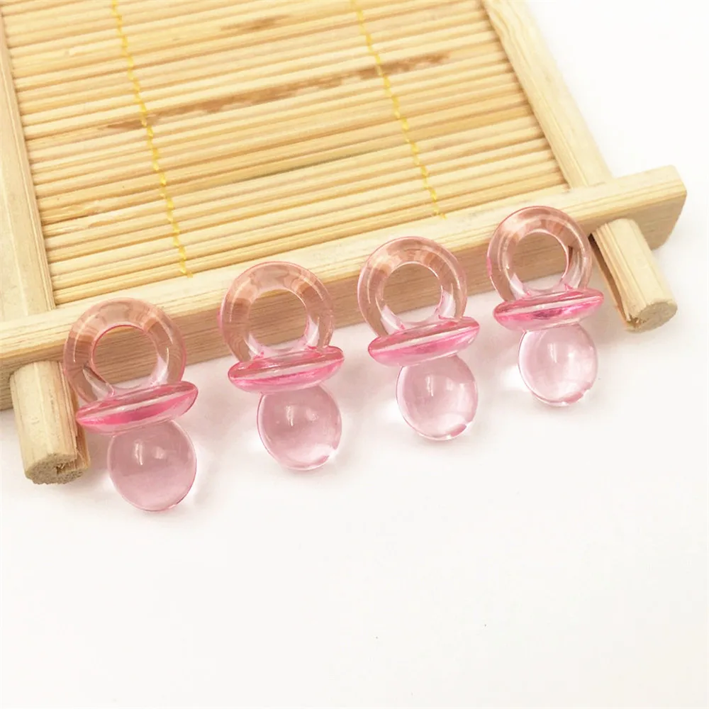 24PCS Mini Pacifiers Acrylic rhinestones baby shower party favors for Boys & Girls birthday Christening party gift beads
