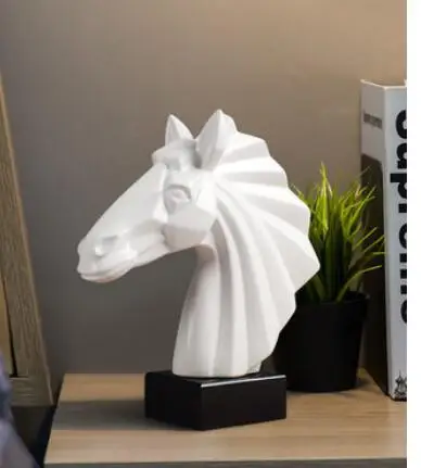 

CREATIVITY CERAMICS HORSE HORSE HEAD SIMULATION ANIMAL ABSTRACT GEOMETRY MODERN HOME DECORATION CRAFTS FURNISHINGS FIGURINE