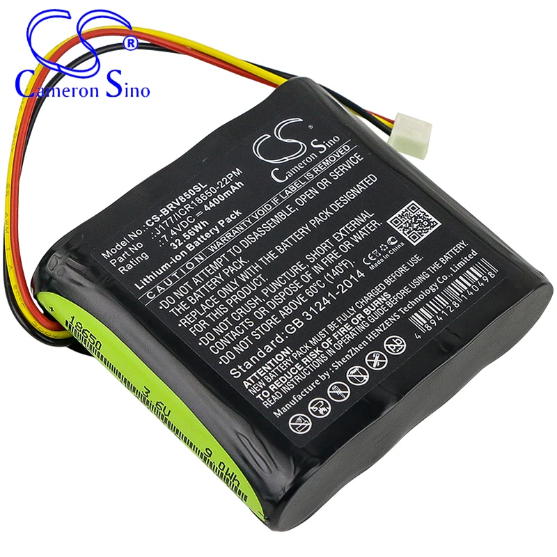 CameronSino بطارية ل Braven 850 BRV-HD يناسب Braven AE18650CM1-22-2P2S J177/ICR18650-22PM المتكلم بطارية 4400mAh 7.40V ليثيوم أيون
