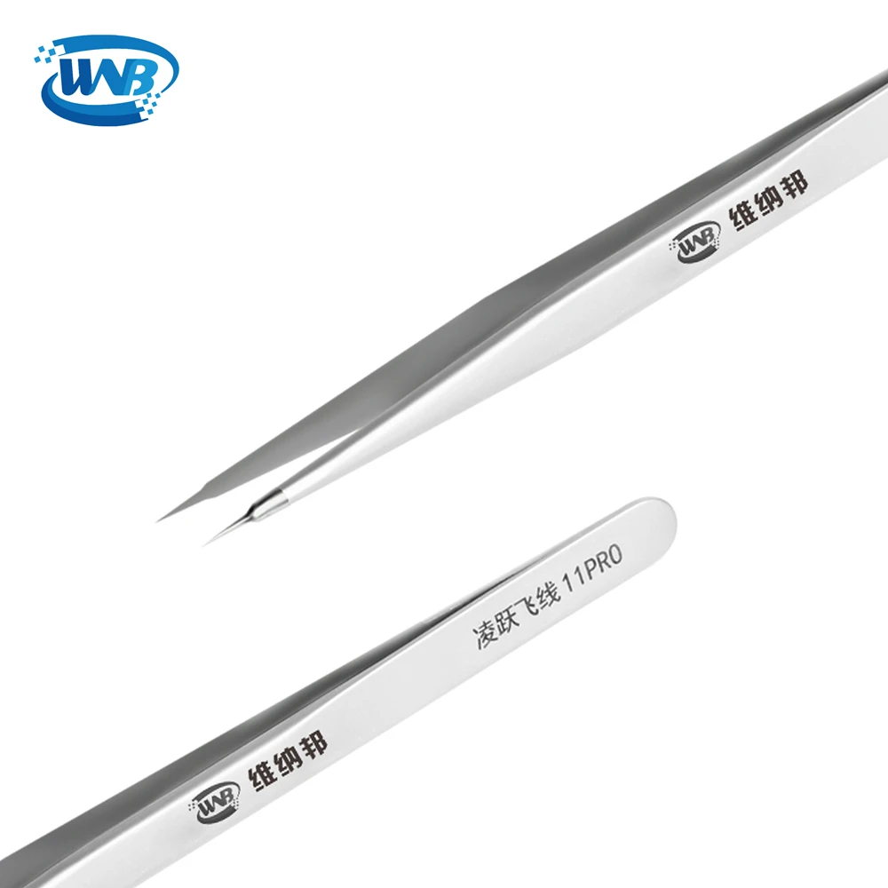 WNB 0.1mm Edge Precision Fingerprint Copper Flying Wire Tweezers 302 Stainless Steel Industrial Tweezers Repair Maintenance Tool