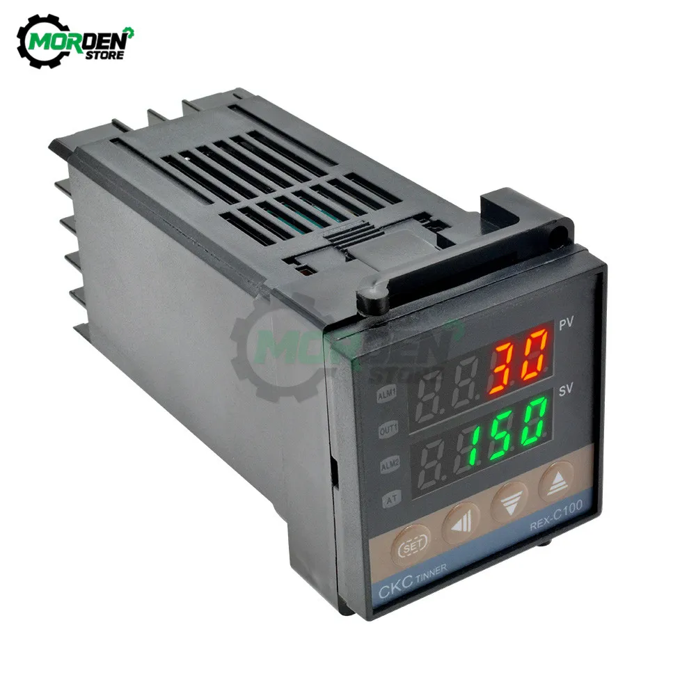 AC100-240V REX-C100 PID Temperature Controller Digital Thermostat SSR Output K Type Relay Thermocouple Probe Sensor Dropship