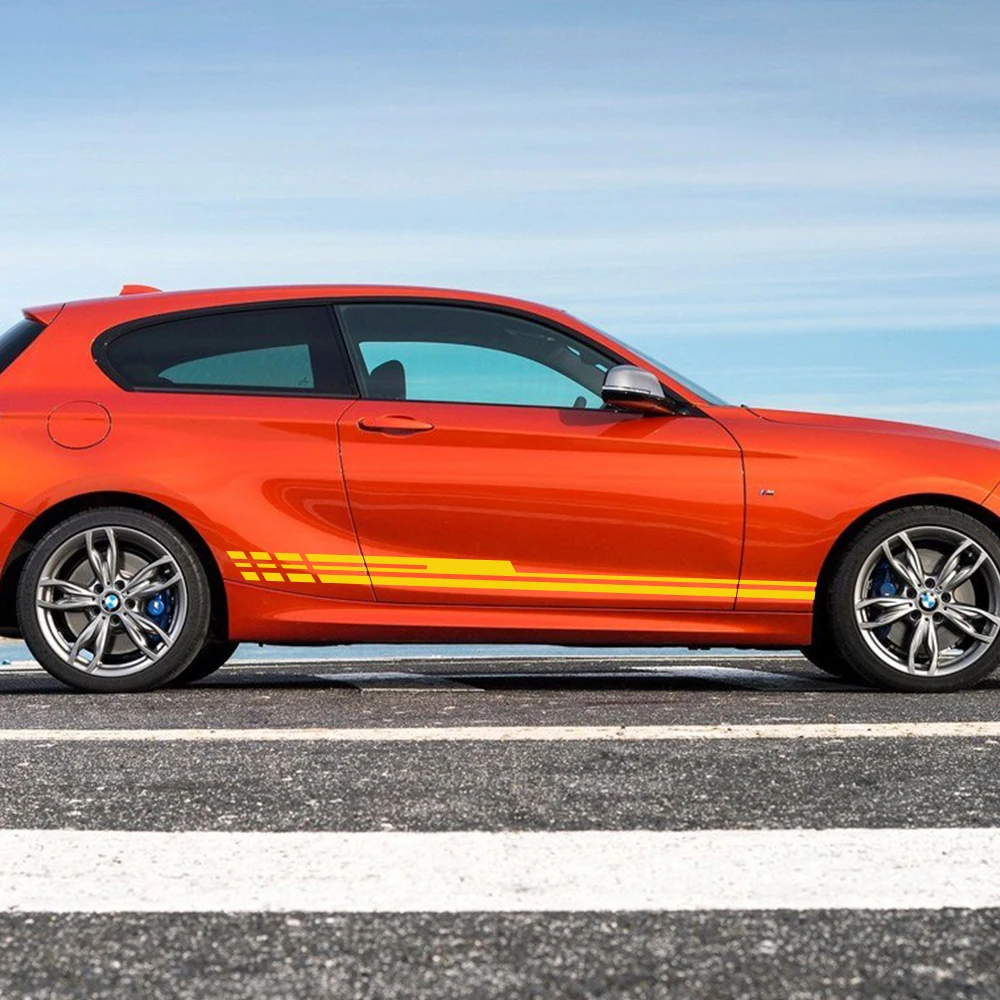 2PCS Universal Car Side Body Stickers Vinyl Film Decals Auto Accessories For Suzuki Volvo Tesla Skoda VW Volkswagen Seat Subaru - Image 2