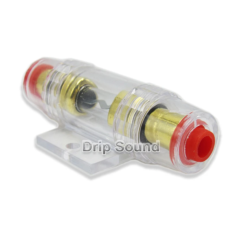 1Pcs 30A/40A/50A/60A/80A/100A Gold Plated Transparent Fuse Holder Block for Car Subwoofer Audio Amplifier
