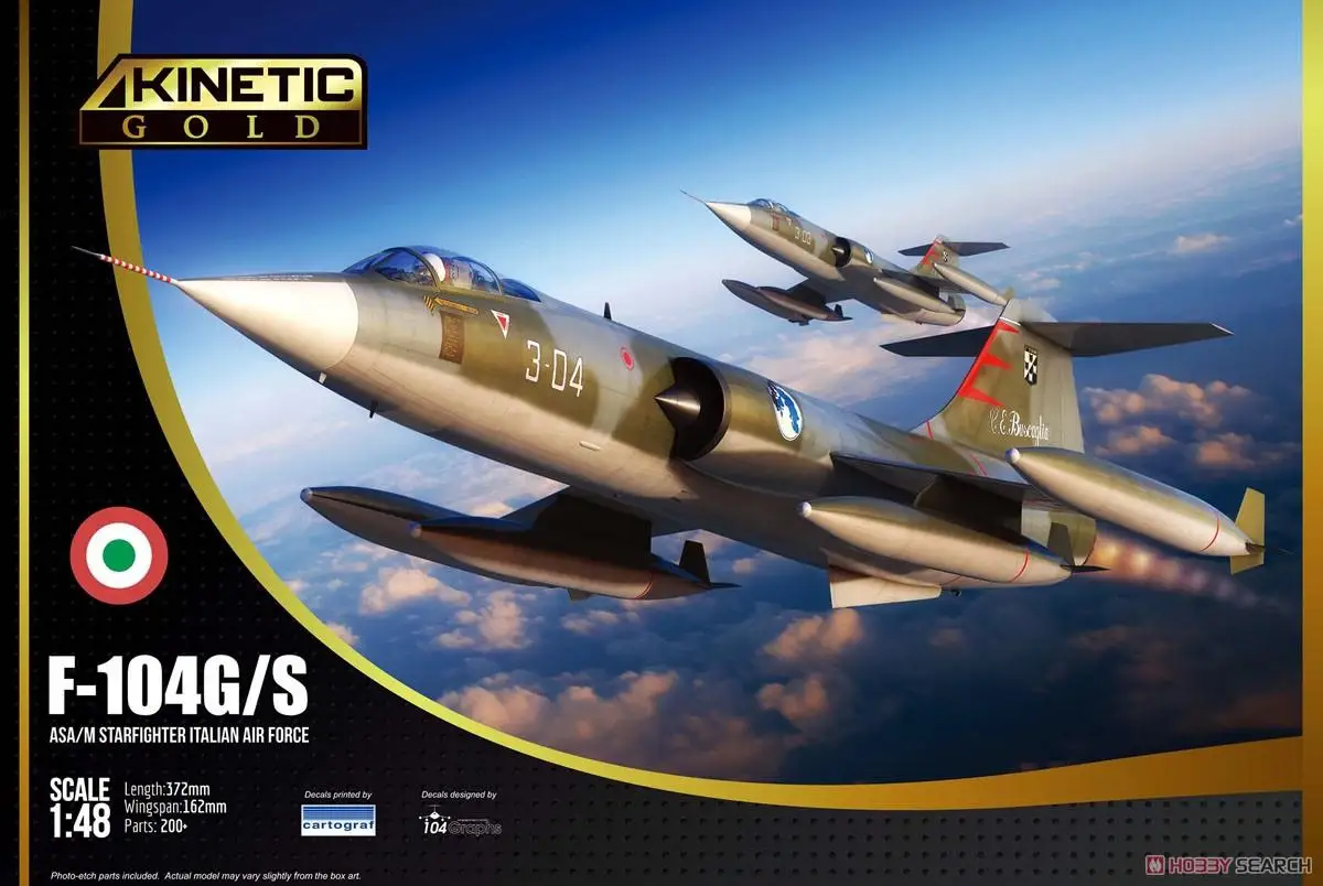 

KINETIC K48093 1/48 Scale Italian Air Force F-104G /S ASA/M Starfighter Model Kit