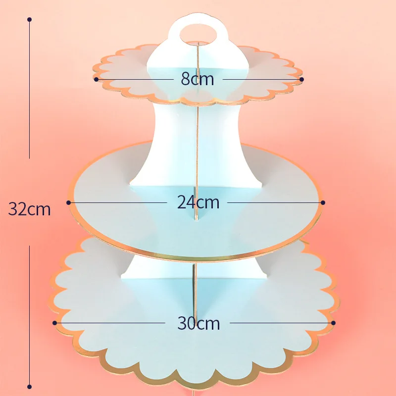 3-Tier Cardboard Cupcake Cake Stand Cupcake Holder for Birthday Party Wedding Baby Shower Christmas Parties Display Dessert