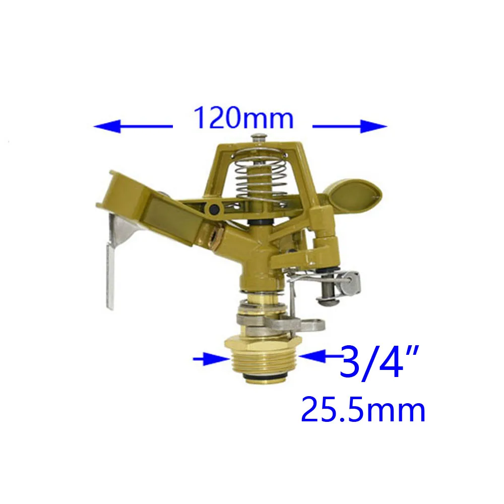 Metalowe zraszacz ogrodowy z uchwyt dyszy 1/2 3/4 nici trawnik 360 stopni regulowany obrotowy dysza wodna zraszacz impulsowy