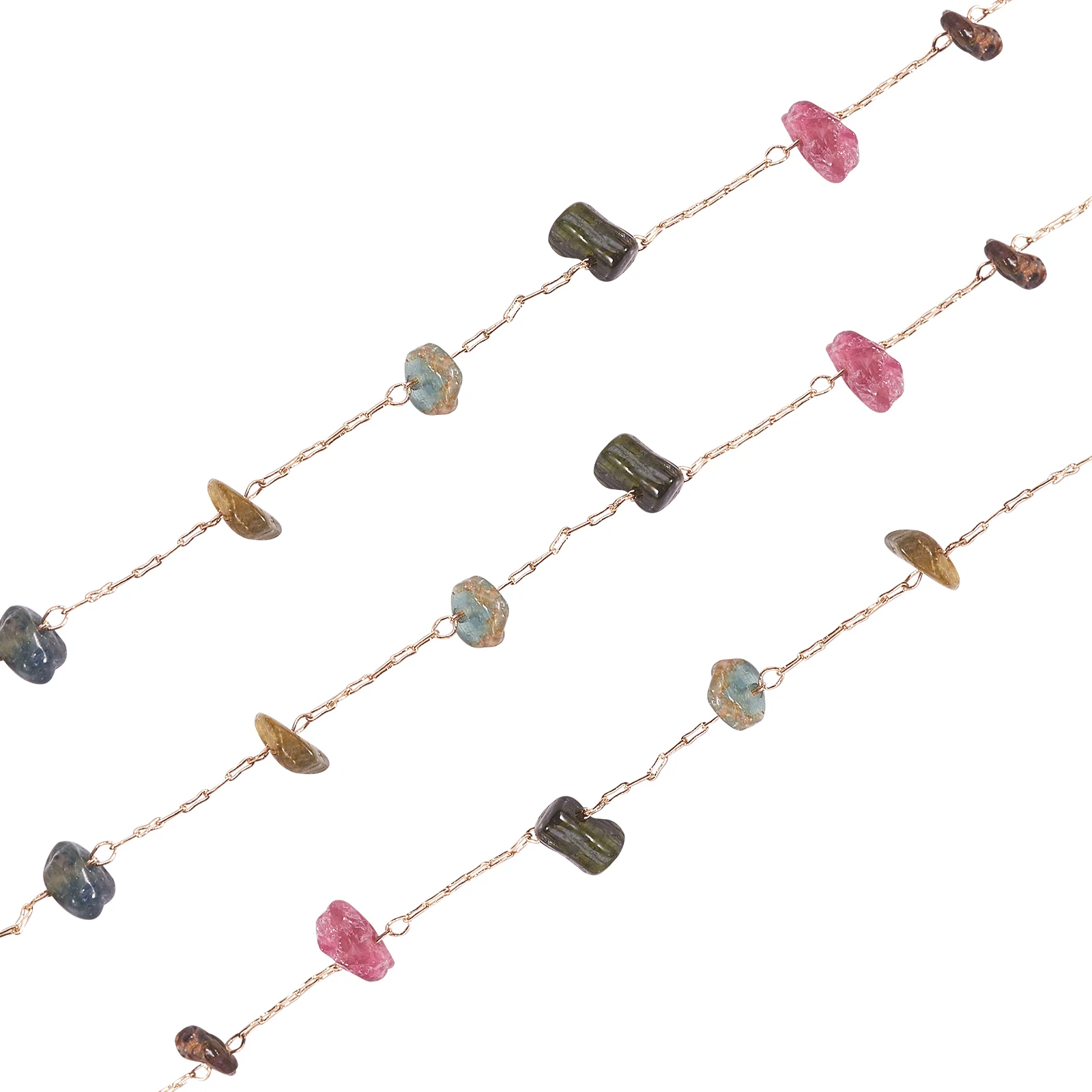 5 Meter 0.6mm Width Brass Handmade Chips Bead Chains for Necklaces Bracelets Making DIY Jewelry Findings