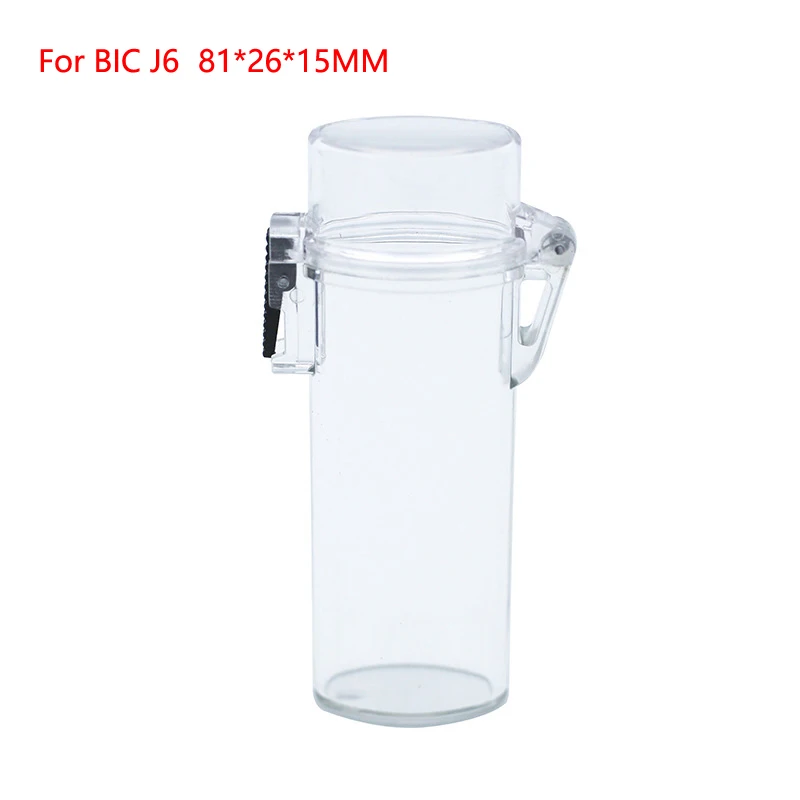 Outdoor Transparent Plastic Case Sealed Waterproof Case For French Bic Lighter Large J6