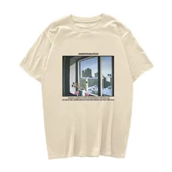 Window landscape printing short-sleeved T-shirt Harajuku casual streetwear T-shirt hip-hop 2020 men and women fashion summer top