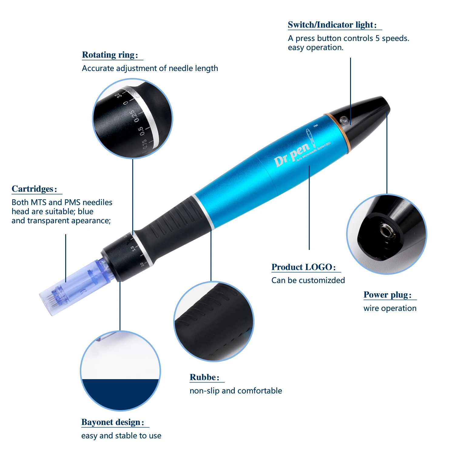 Drahtloser Dr. Pen A1 Microneedling Pen mit Patronenset Derma Pen Auto Micro Needles Mesotherapiegerät Gesichtspflege