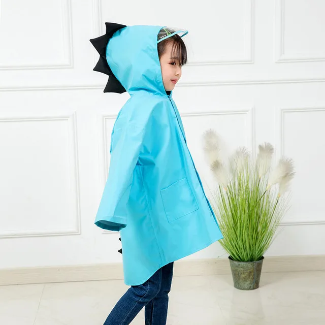 Hot Sale Cute Dinosaur Raincoat Waterproof Children Kids Rain Jacket Boys Girls Rain Coat Outdoor Trench Poncho Student Rainwear