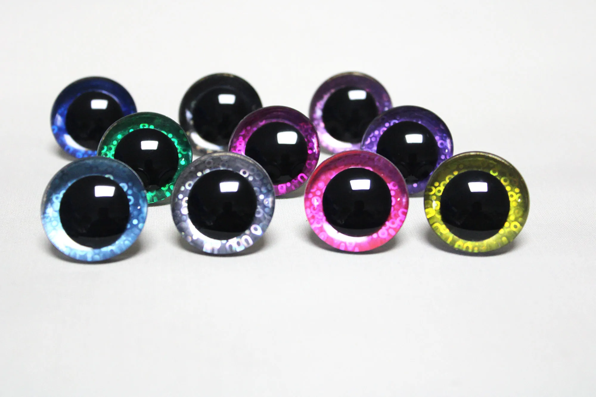 Masckaszem Augen Neuer Stil 20 Stück Niedliche 25mm Klare Asymmetrische 3D Komische Runde Glitzer-Spielzeugaugen mit Hartem Unterlegscheiben – Detail 39
