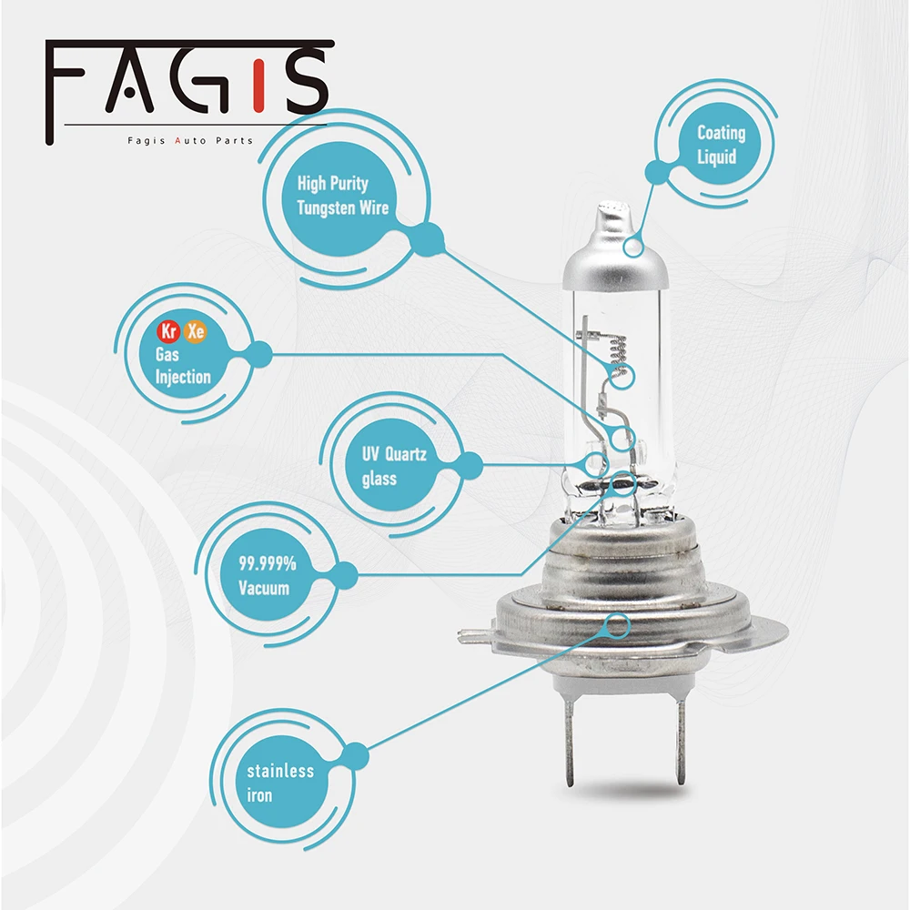 Fagis 2 PCS H7 24V 70W Truck Lights Clear Car Headlights Auto Lights Halogen Bulb Low Beam Lights Car Lamps