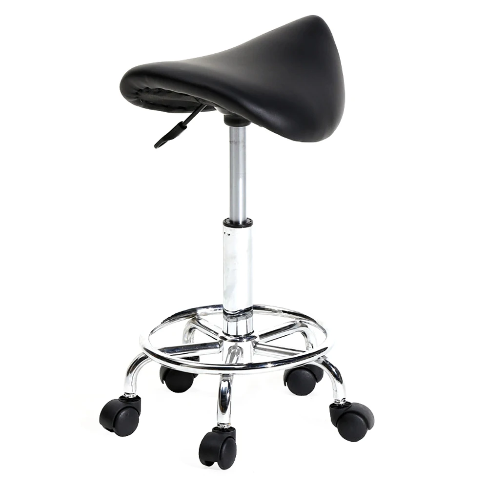 2Colors Adjustable Saddle Stool Ha Ha Feet Rotation Bar Stool  Leather Stool Height Adjustable Bar Chair Work Rotating Chair