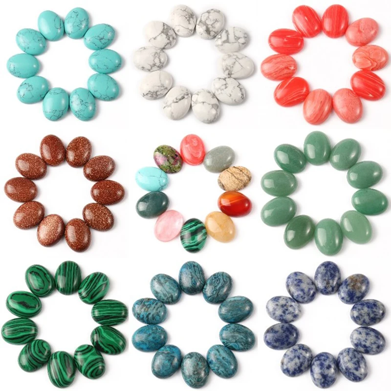 10pc/lot Mixed Oval CAB CABOCHON Turquoises Amethysts Quartz Stone Beads For Jewelry Making DIY Handcrafted Jewelry Making Ring