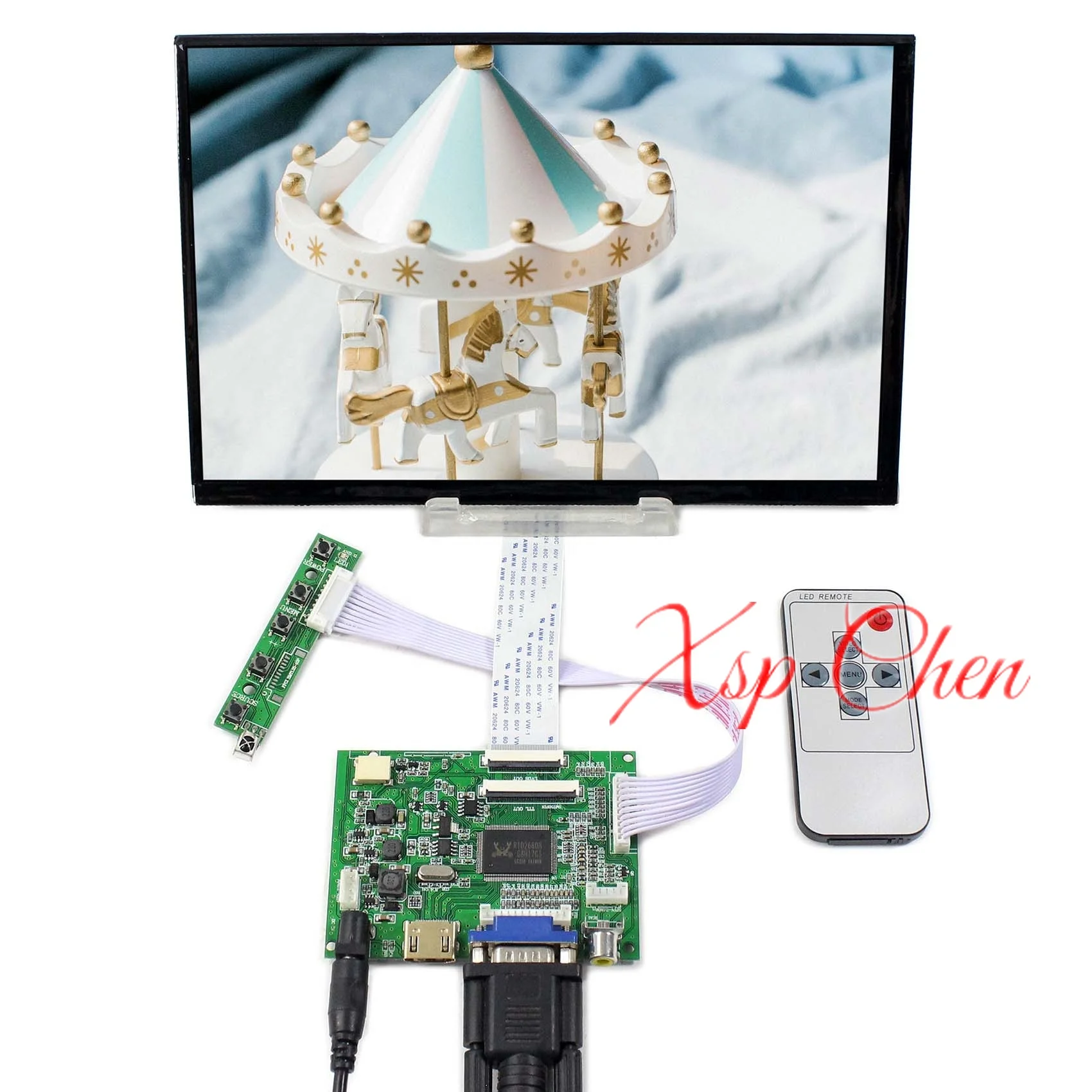 Free shipping 10.1 EJ101IA-01G HD LCD Display Screen High Resolution Monitor Remote Driver Control Board 2AV HDMI VGA