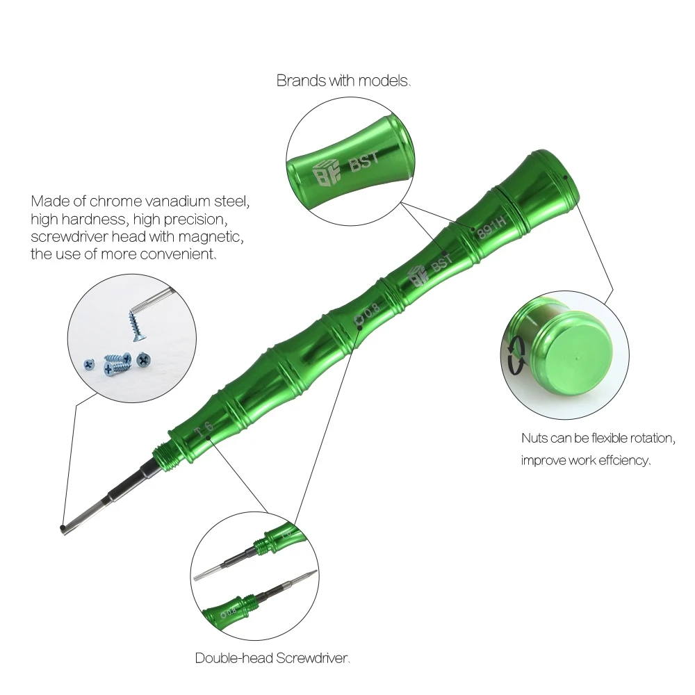 ชุดไขควงไฟฟ้าหัว PH00ไฟฟ้ามีความแม่นยำ1ชิ้น, ไขควงหัวคู่ PH000 T6 0.8