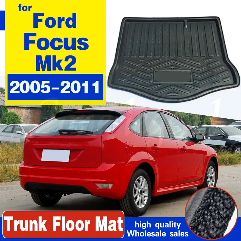 Accessories Fit For Ford Focus MK2 2005 2006 2007 2008 2009 2010 2011 Hatch Boot Mat Rear Trunk Liner Cargo Floor Tray