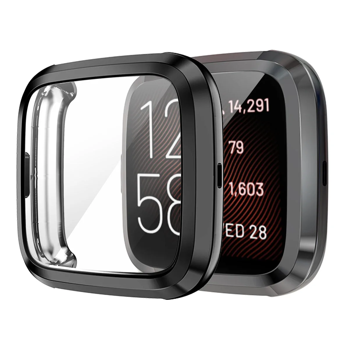 ปกคลุม Electroplate ป้องกันหน้าจอ TPU นุ่มสำหรับ Fitbit Versa 2/Versa2 SE Smartwatch ป้องกัน Shell