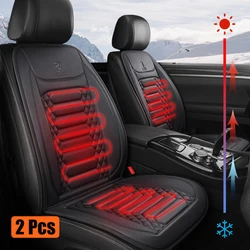 Funda de asiento de coche con calefacción para invierno, calentador de 12V, cojín de asiento de coche Universal, Protector de asiento de coche, capa, almohadillas, juego de 1/2 piezas