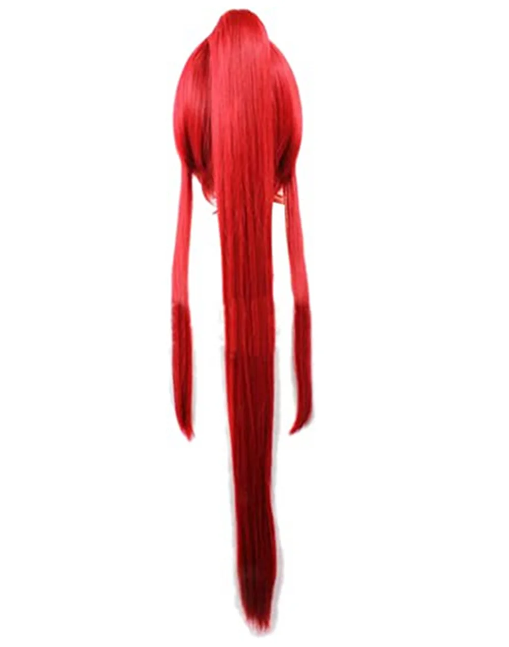 Xcoser Erza Scarlet Wig Cosplay Long Red Straight 100cm Wig with Single Pony Tail Halloween Props