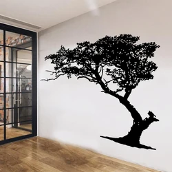 Large Vintage Tree Branch Wall Sticker Retro Trees Leaves Jungle Forest Wall Decal Kids Room Nursery Office Vinyl Home Decor