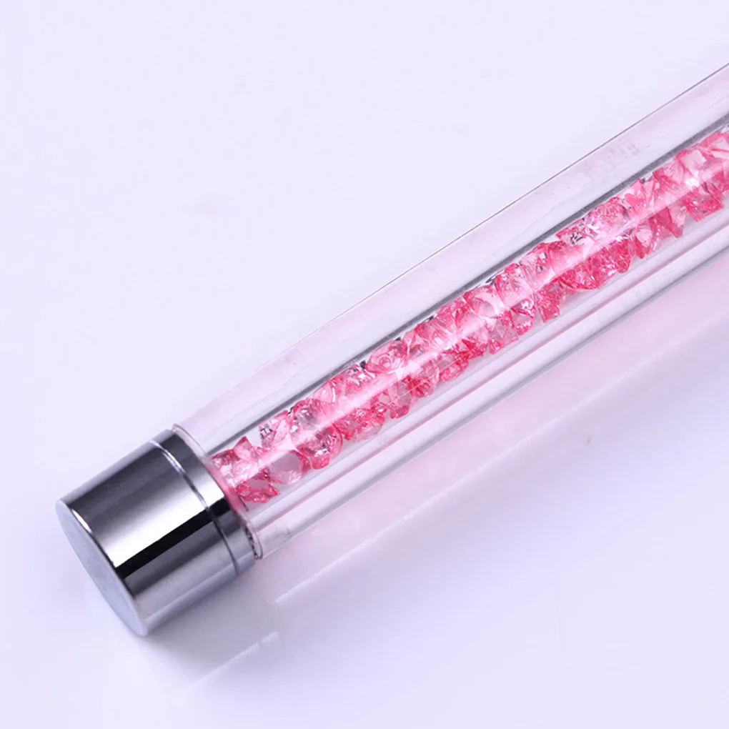 Hot! Rhinestone Handle Fan Shape Nail Brush Gradient Dust Glitter Powder Remover Nail Art Drawing Pen Painting Manicure Tools