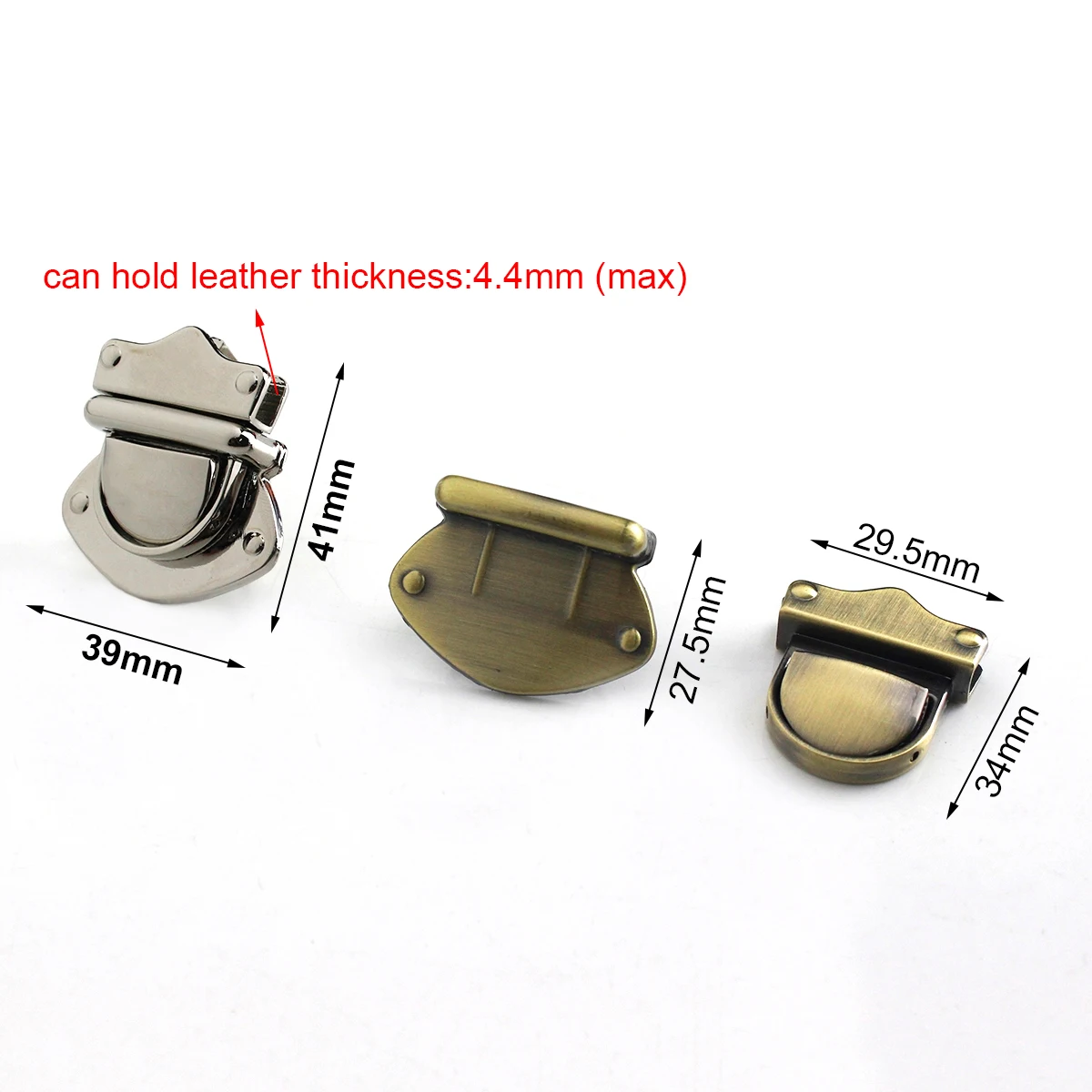 1pcs Metal Fashion Push Lock Tongue Lock Clasp Closure Parts for Leather Craft Women Bag Handbag Purse DIY Hardware Accessories