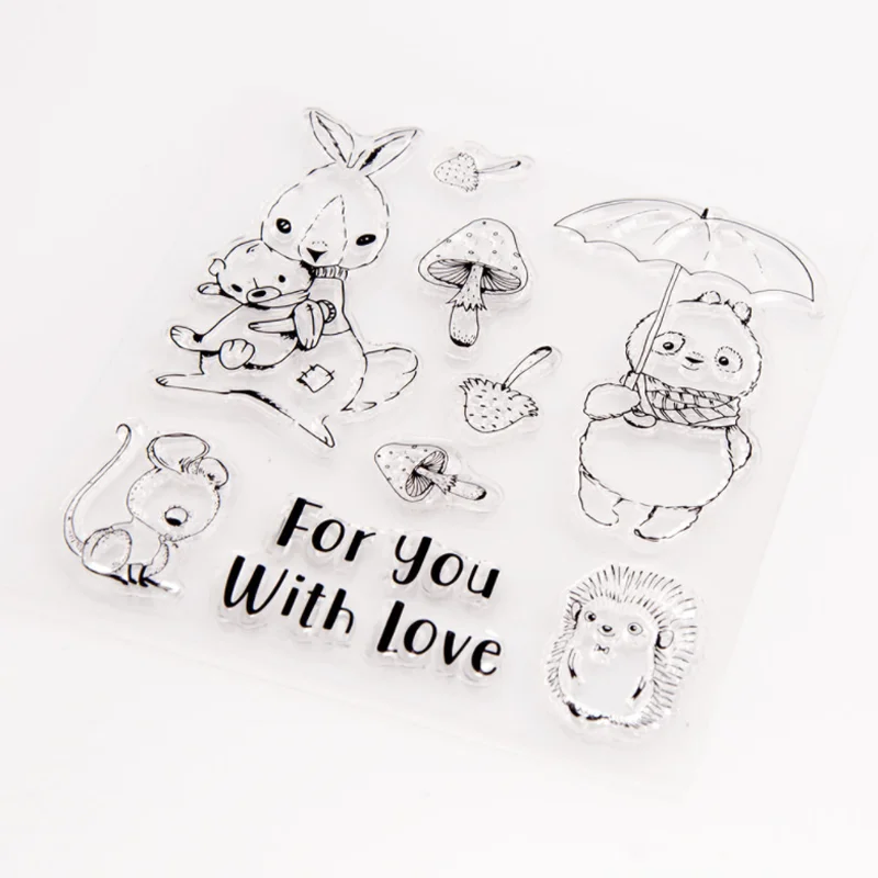 1pc Easter Bunny Transparent Silicone Stamp DIY Scrapbooking Rubber Coloring Embossed Diary Decor Template Reusable 11.5*12.5cm