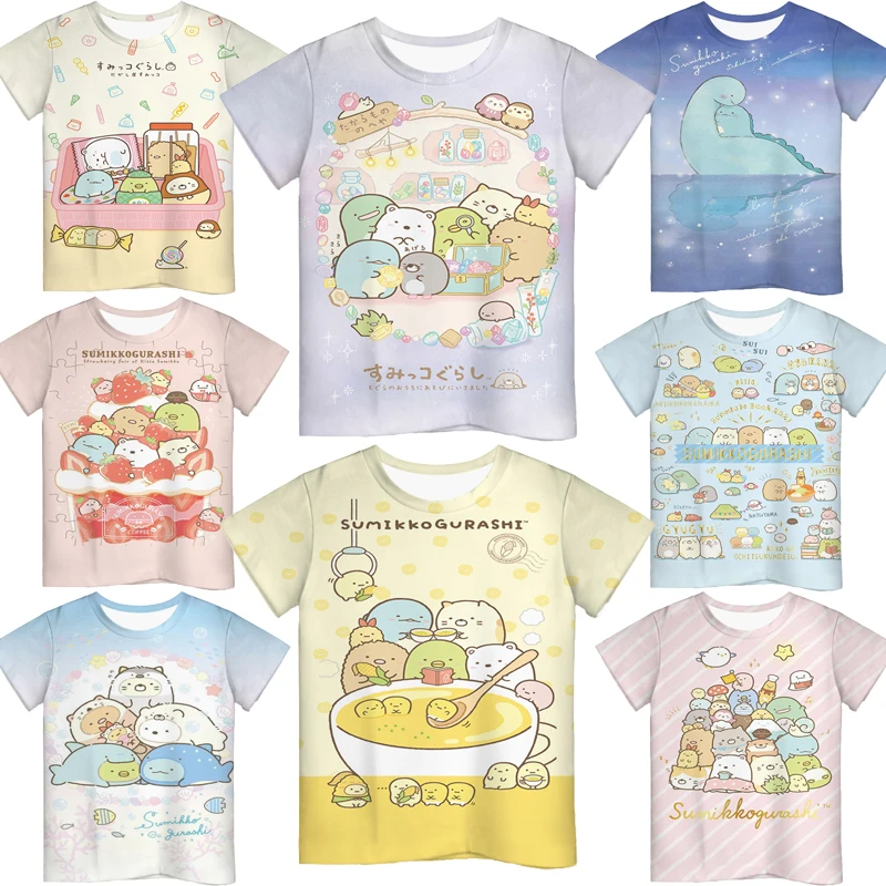 Summer Kids Sumikko Gurashi 3D Print T Shirts Children Cartoon Tshirts Toddler Anime T-shirts Streetwear Boys Girls Tee Tops