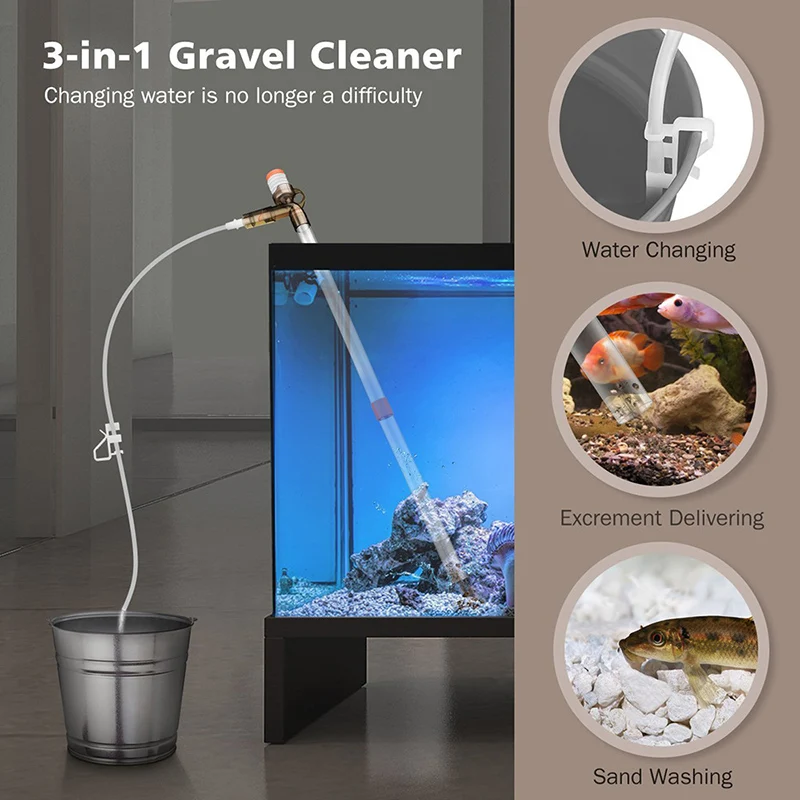 

Aquarium Water Changer Manual Suction Device, Sand Washing Pump, Siphon Cleaning Tool-37, New