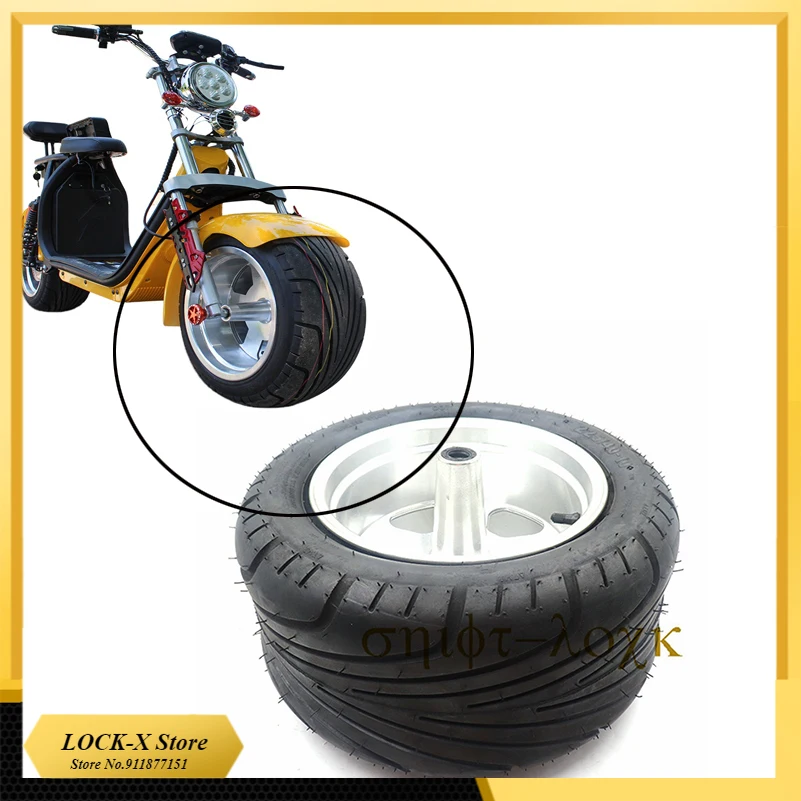 

225/40-10 Tubeless Tire with Wheel Hub 225x40-10 Wide Suitable for Citycoco Electric Scooter Modification Parts