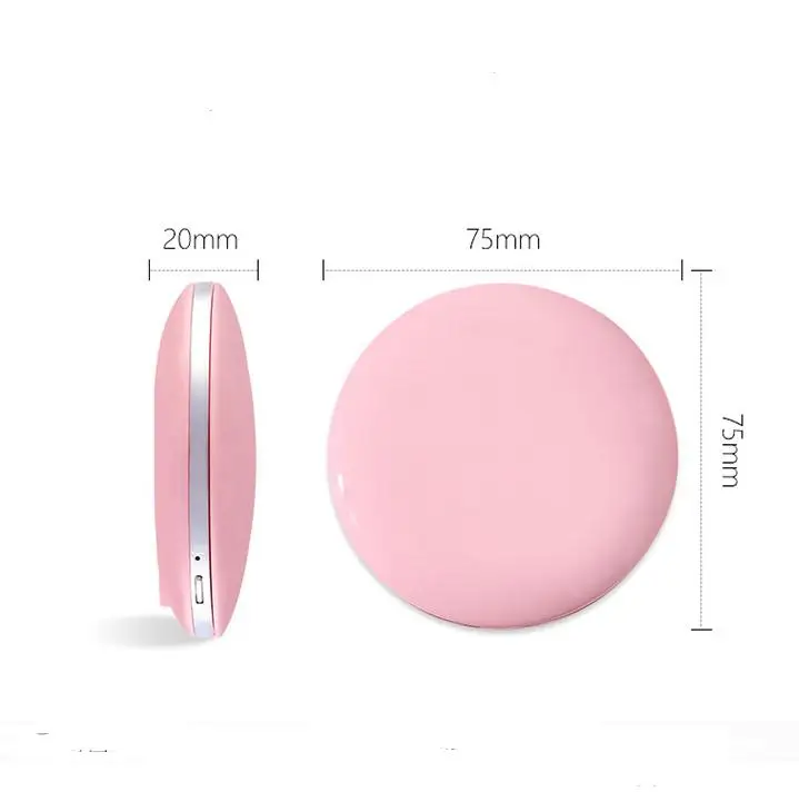 LED Light Mini Foldable Makeup Mirror Compact Pocket Cosmetic Mirror Travel Portable Lighting Mirror Gift SN3476