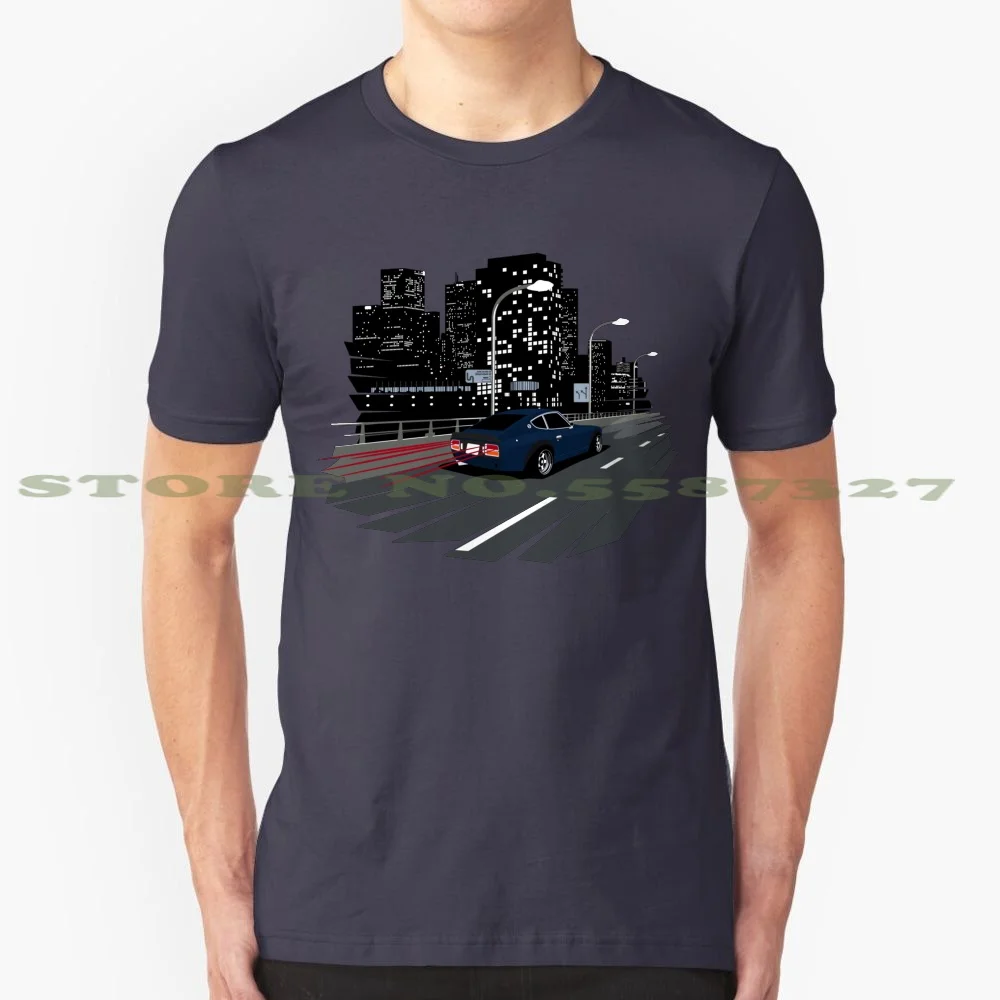 Wangan Z 100% Pure Cotton T-Shirt Wangan 280Z Zetto Devil Blue Highway 260Z Datsun Mighty Tuning Stance Lowered Race Car